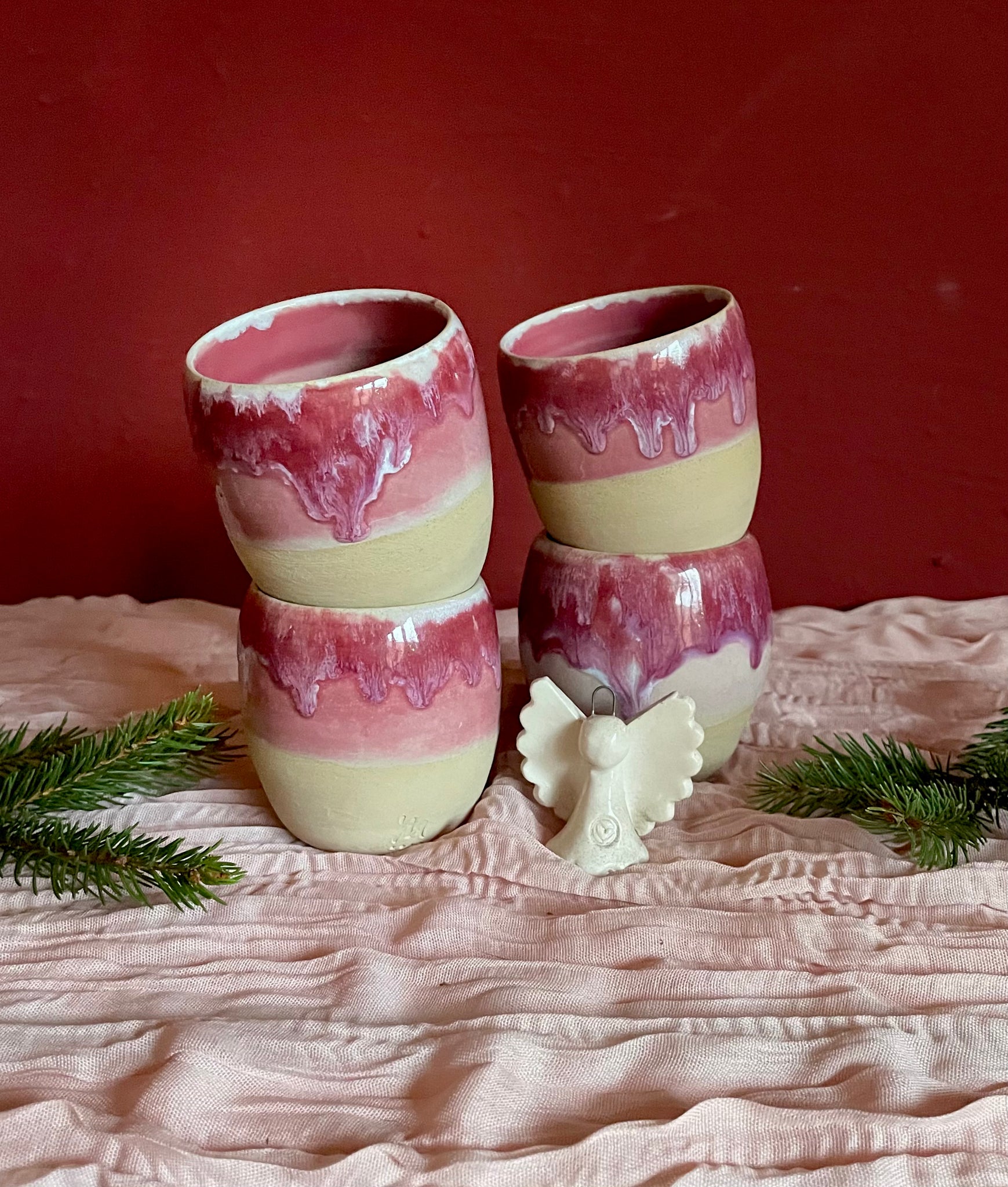 Küstenbecher - „Happy Day“ – Handgedreht & liebevoll glasiert