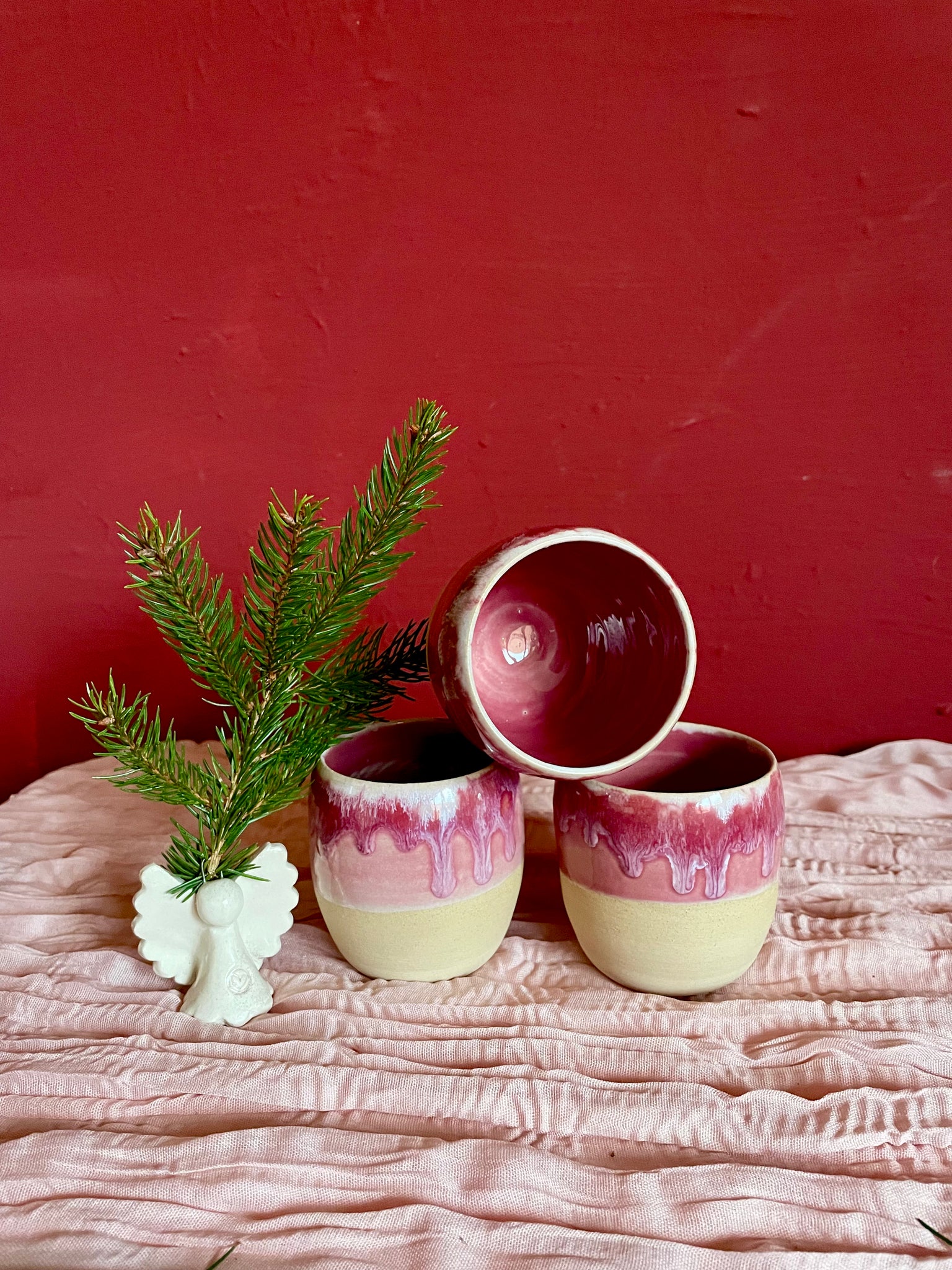 Küstenbecher - „Happy Day“ – Handgedreht & liebevoll glasiert