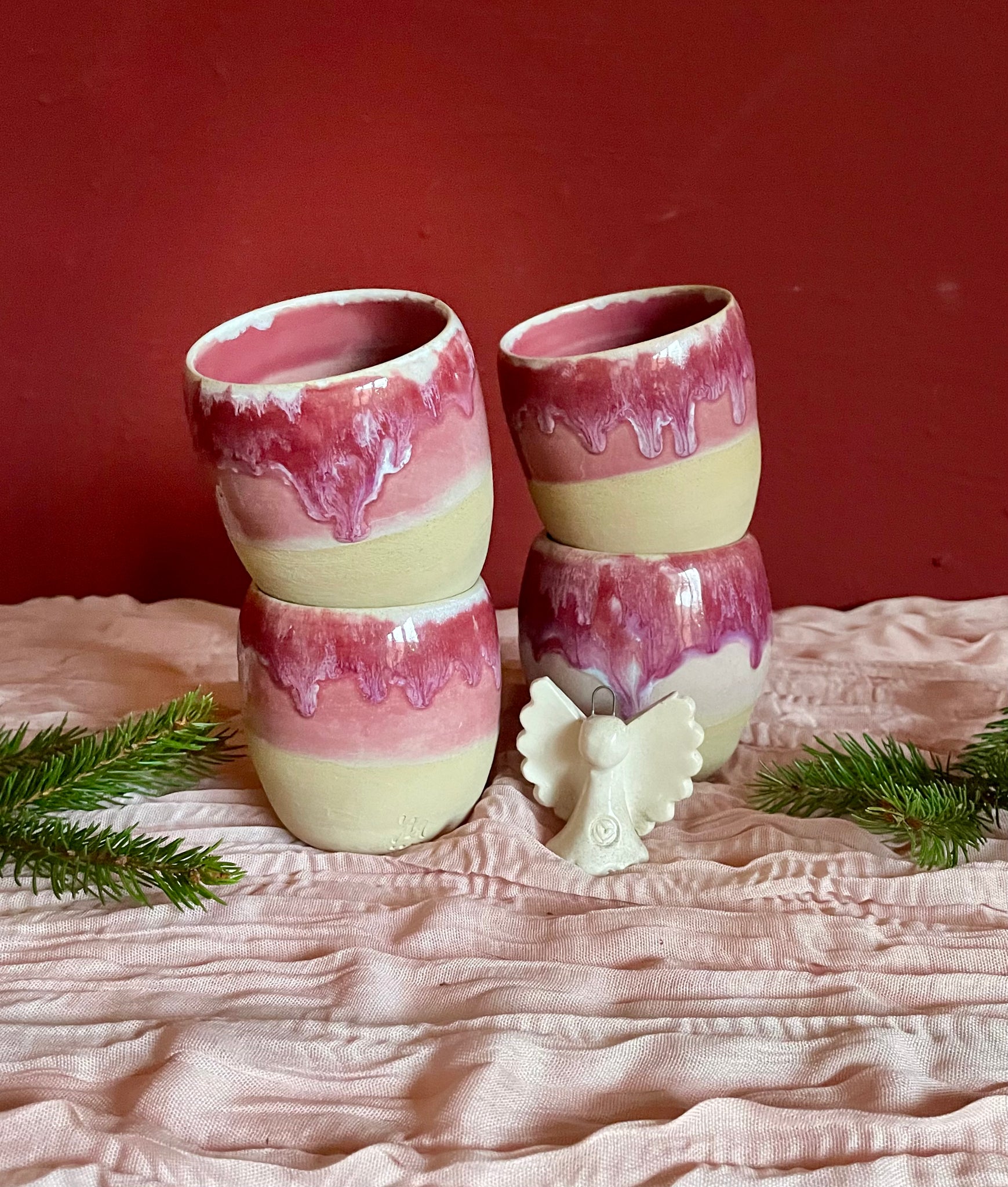 Küstenbecher - „Happy Day“ – Handgedreht & liebevoll glasiert